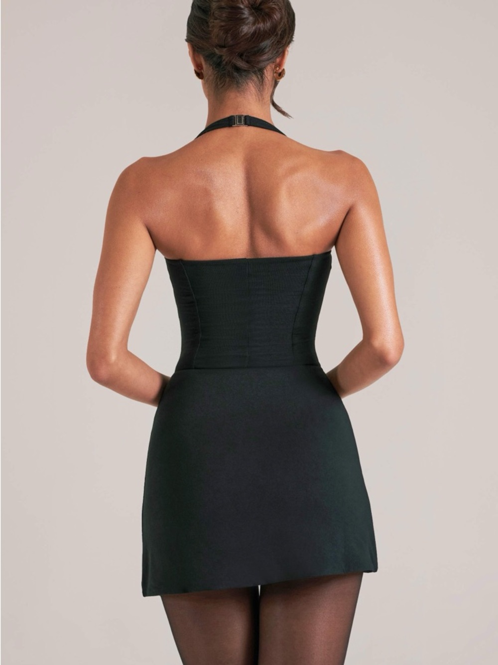 Oh Polly Tula mini skirt with split in black - Picture 4 of 9